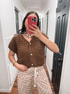 Cocoa Check Cardigan