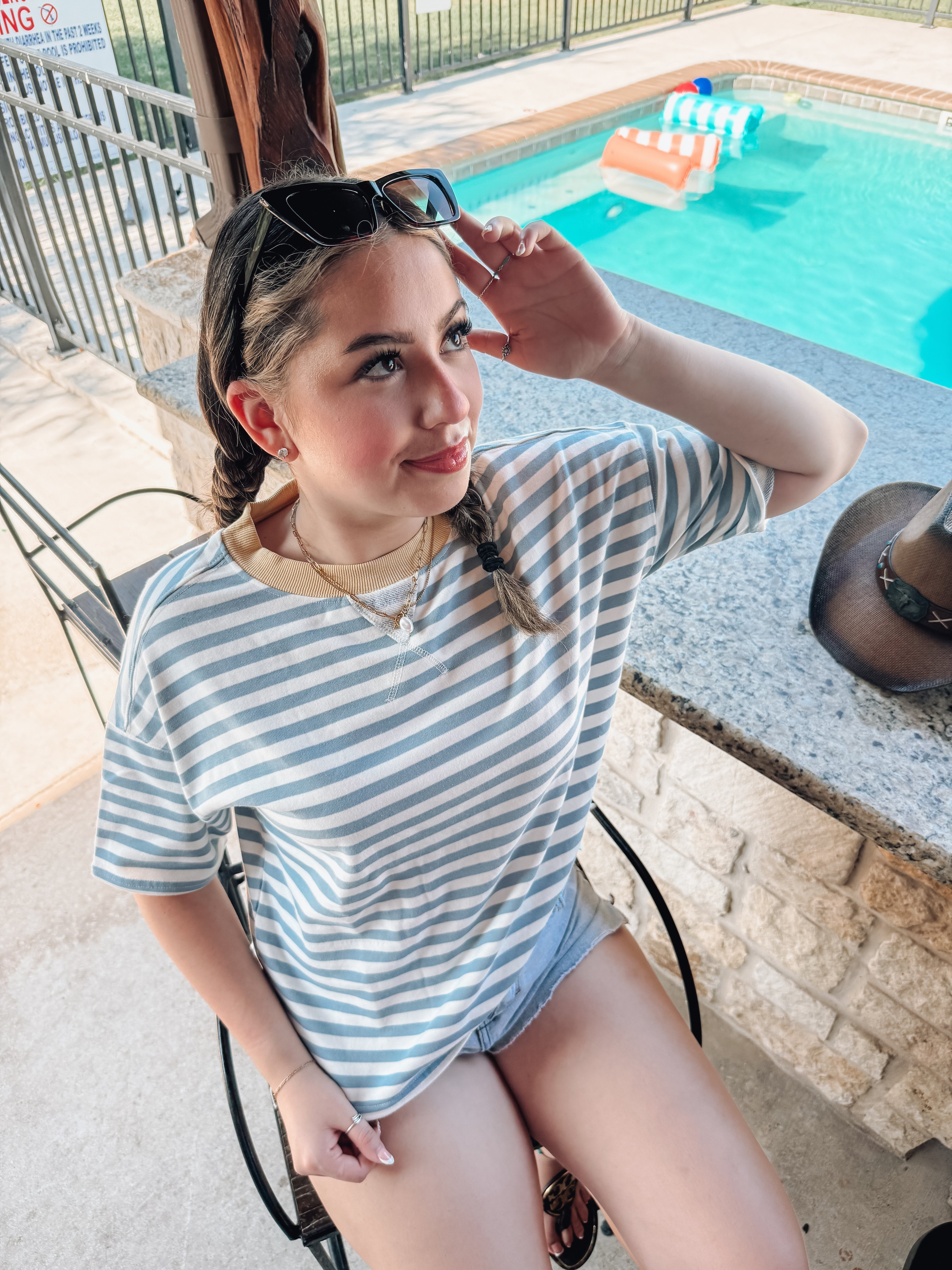 Sea Glass stripe tee
