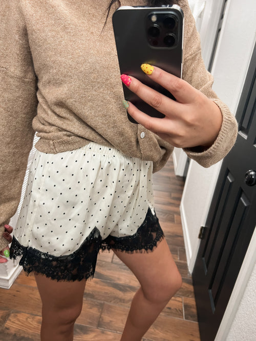After Dark Polka Dot Silk Shorts