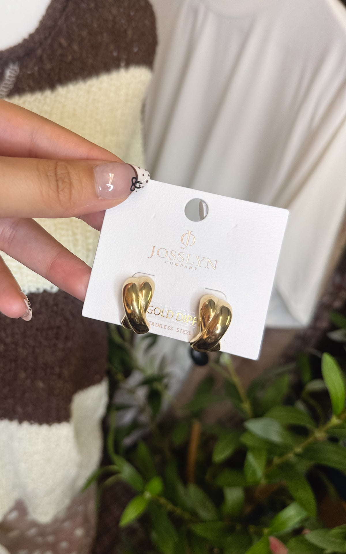 X huggie earrings - tarnish free