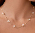 Daisy Pearl Necklace Tarnish Free