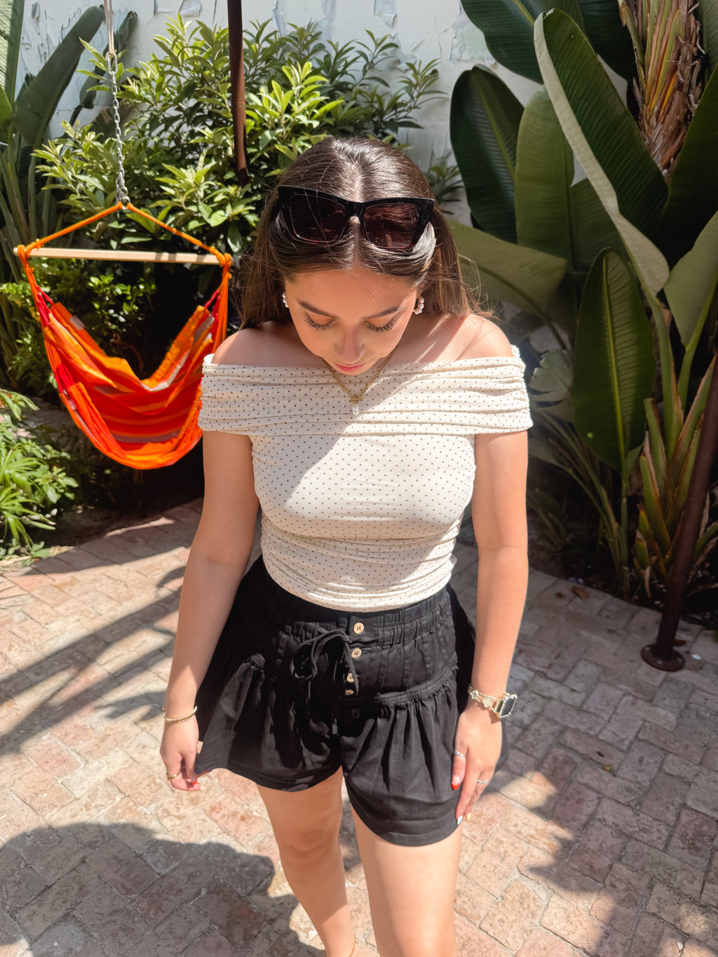 Flirty Twill Flare Shorts