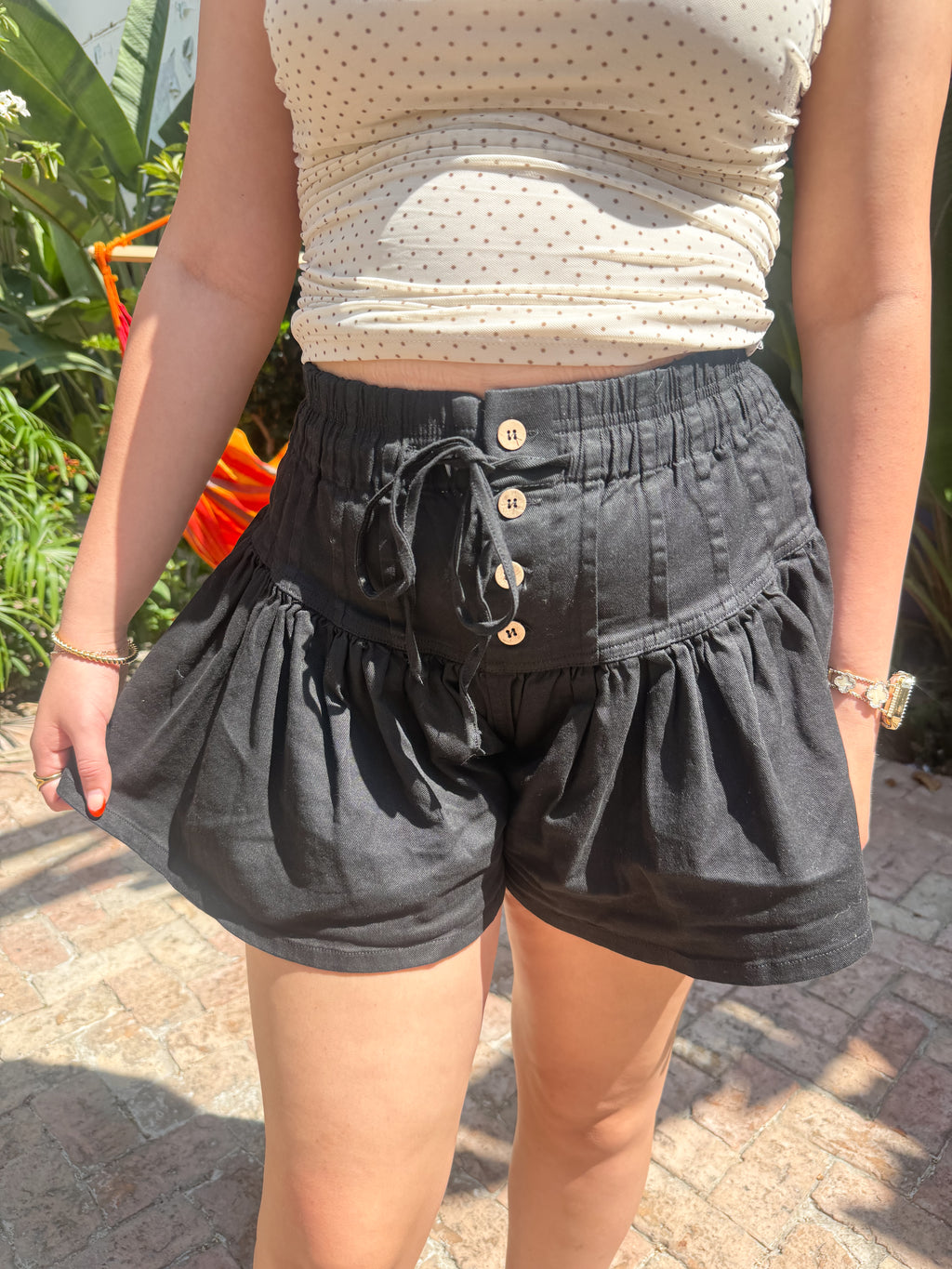 Flirty Twill Flare Shorts