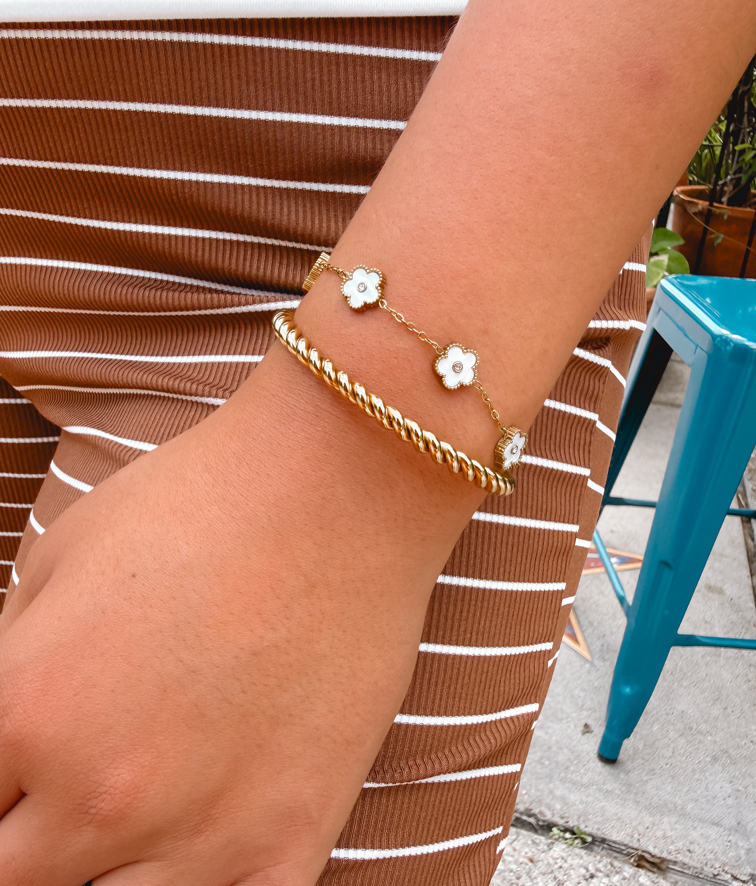 Twisted Gold Cuff - Tarnish Free