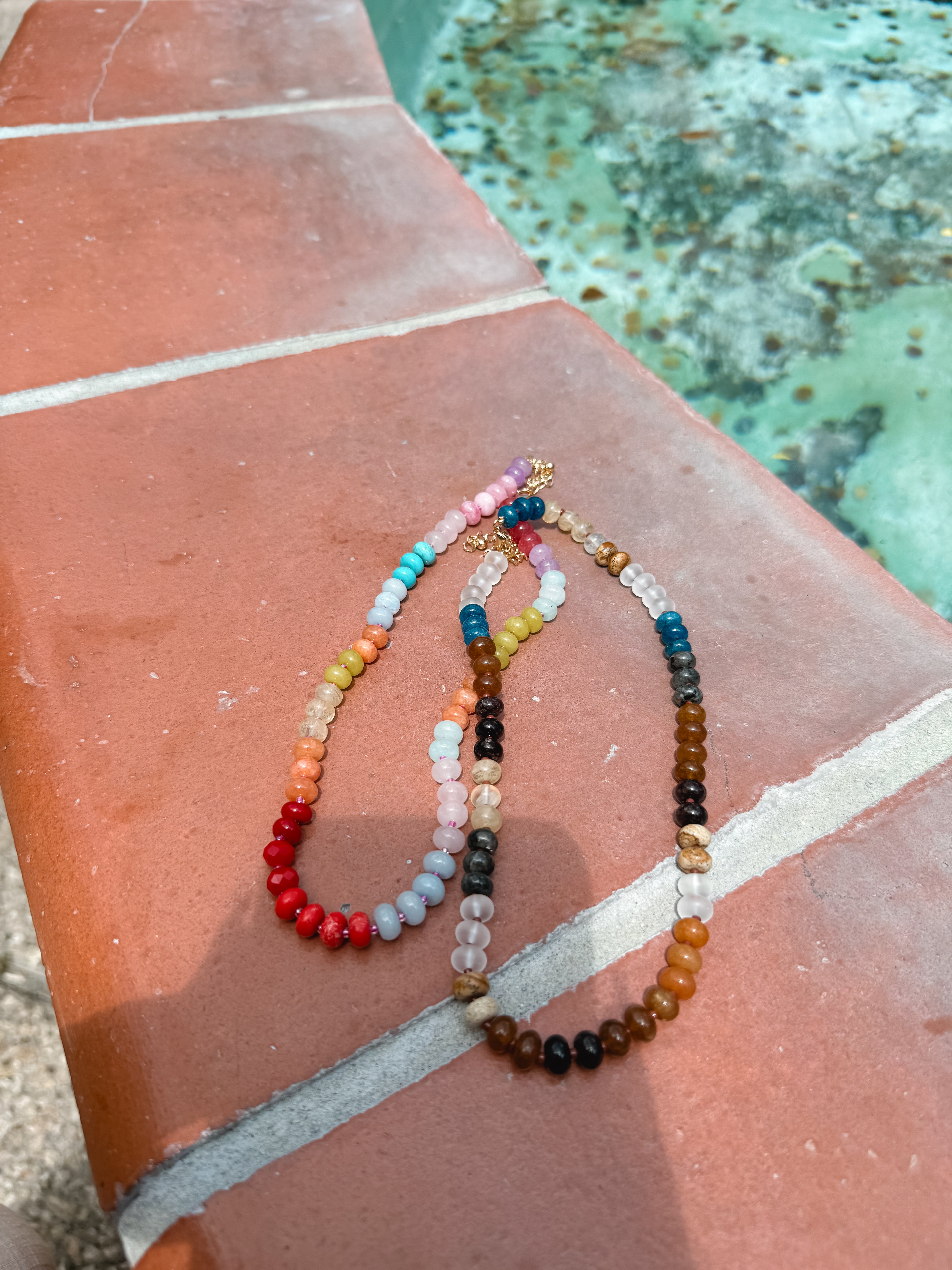 Agate Glass Bead Necklaces