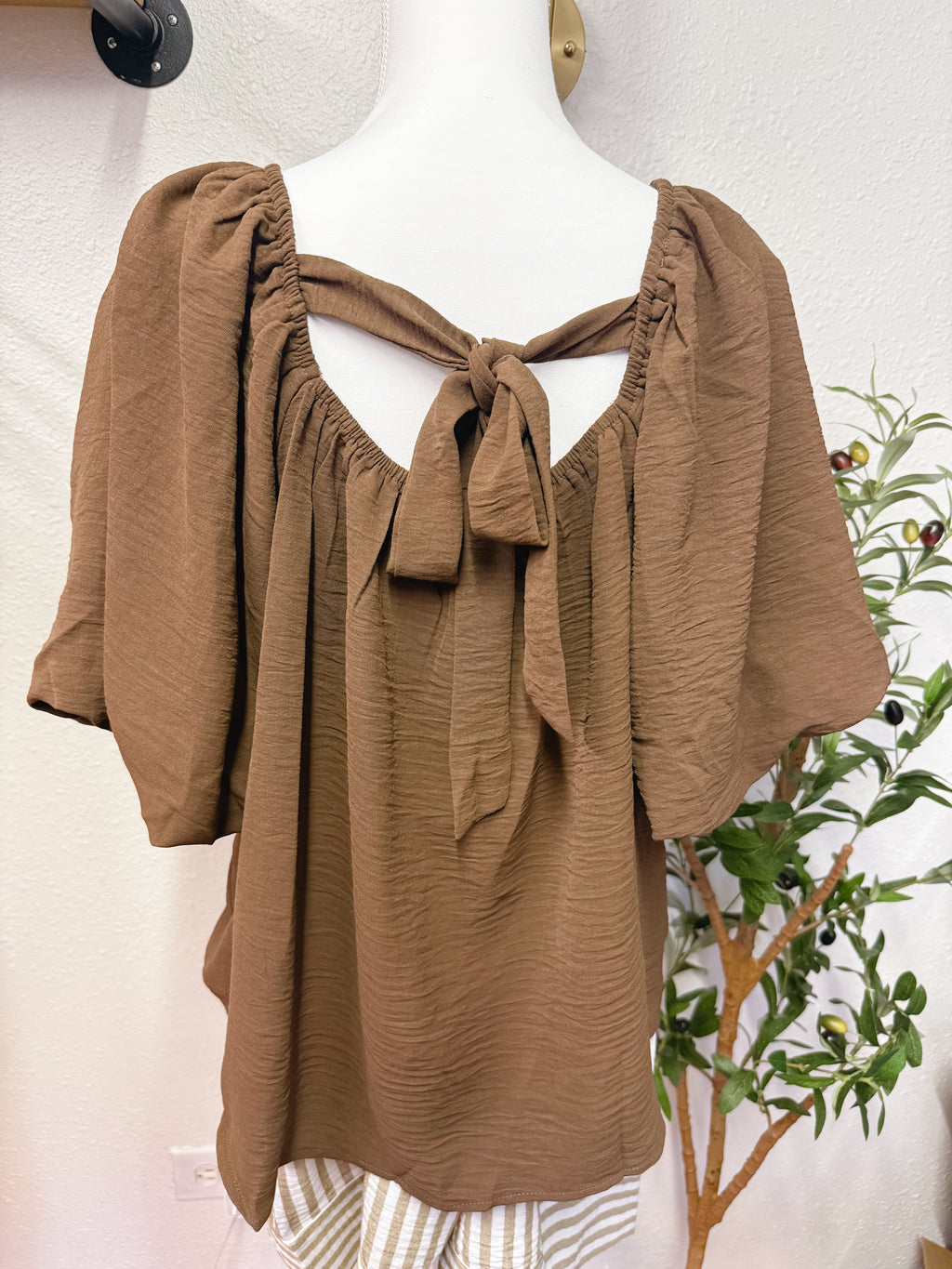 PLUS Mocha Gauze Blouse