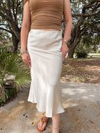 Champagne Stroll Midi Skirt
