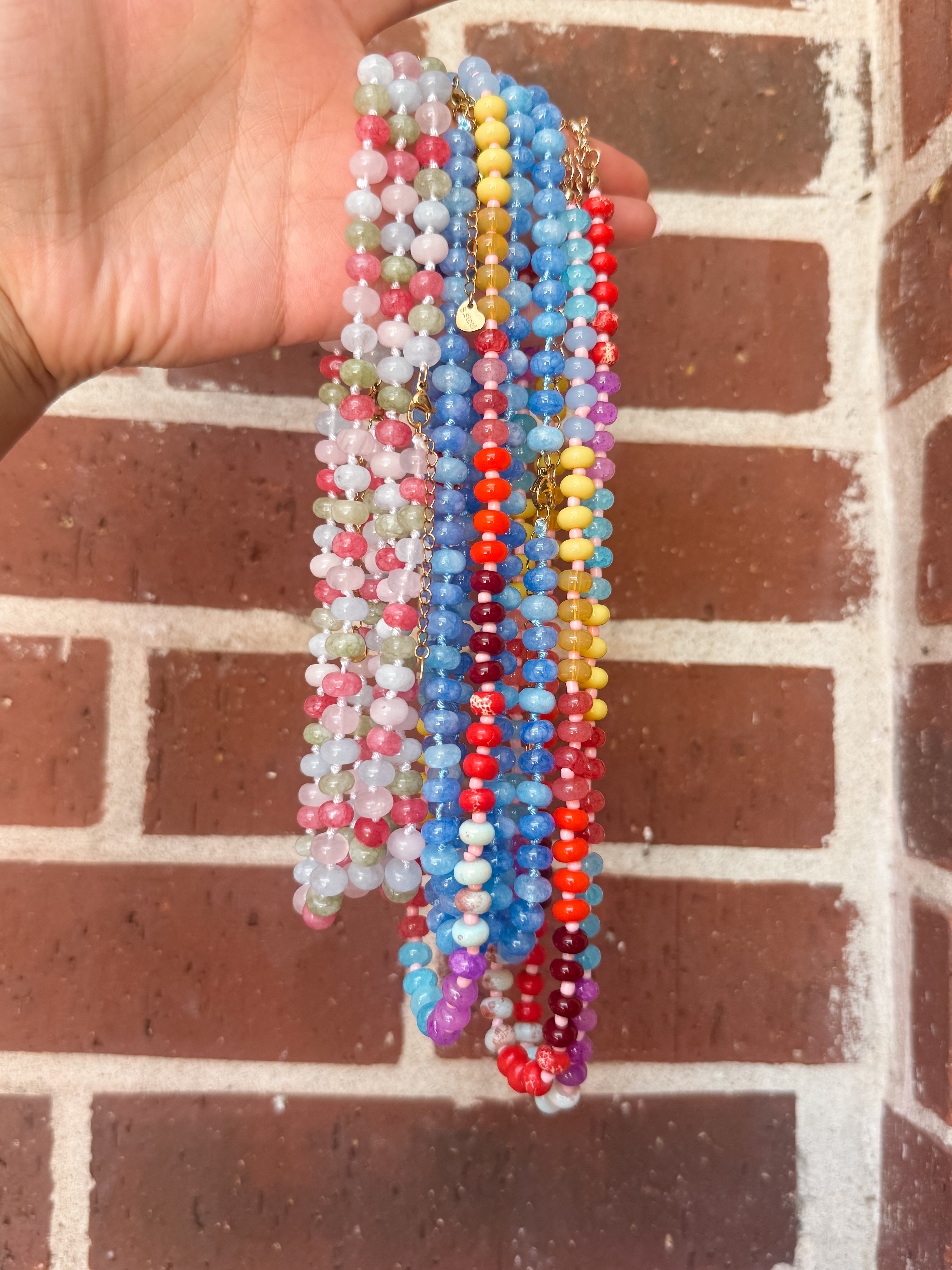 Natural Stone Glass Bead Necklaces